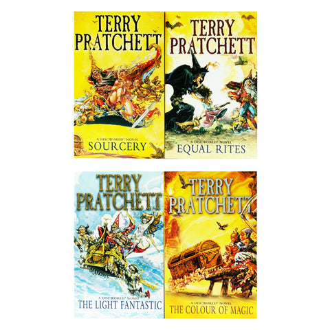 discworld novel series 1 :1 to 5 books collection set (the colour of magic,  the light fantastic, equal rites, mort, sourcery)