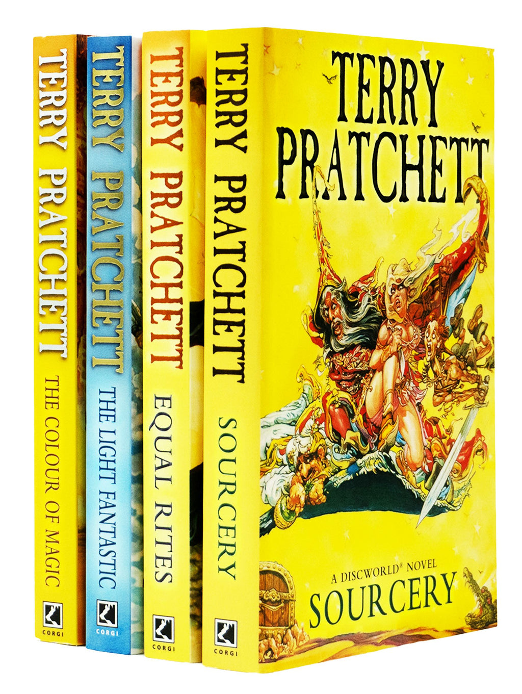discworld novel series 1 :1 to 5 books collection set (the colour of magic,  the light fantastic, equal rites, mort, sourcery)
