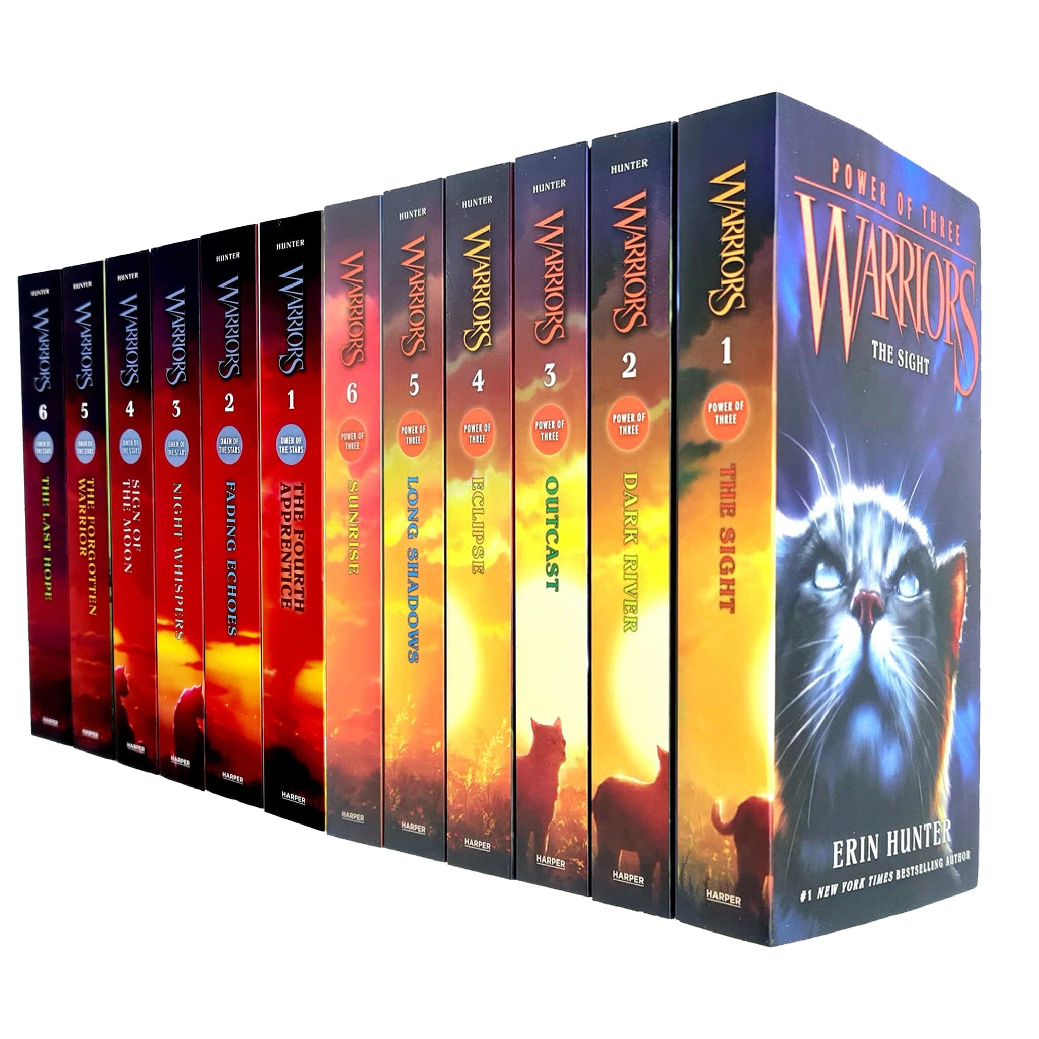 Warrior Cats Collection Erin Hunter Series Books Set The New Prophecy, Omen  Star