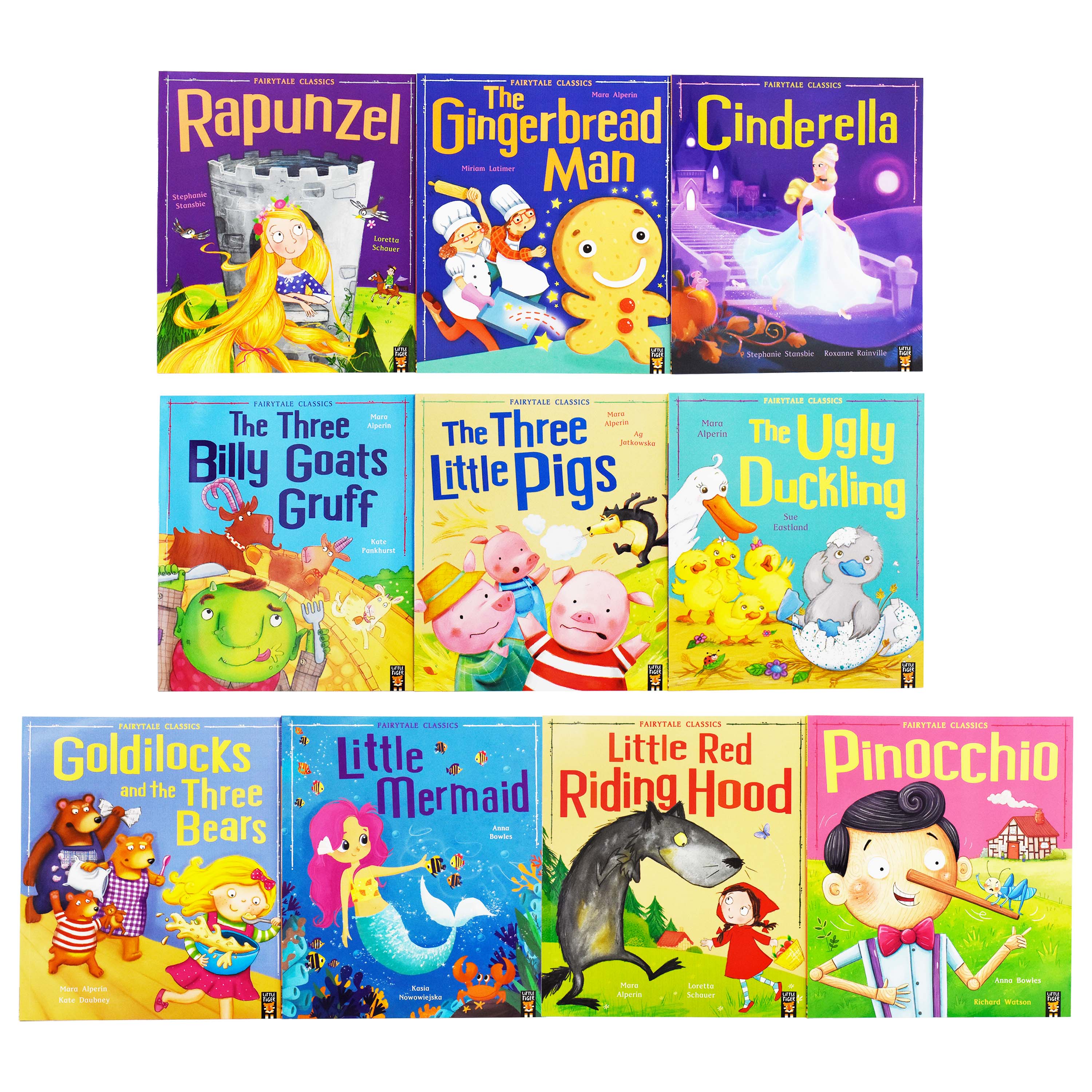 Fairytale Classics 10 Picture Flat Children Books Collection Set