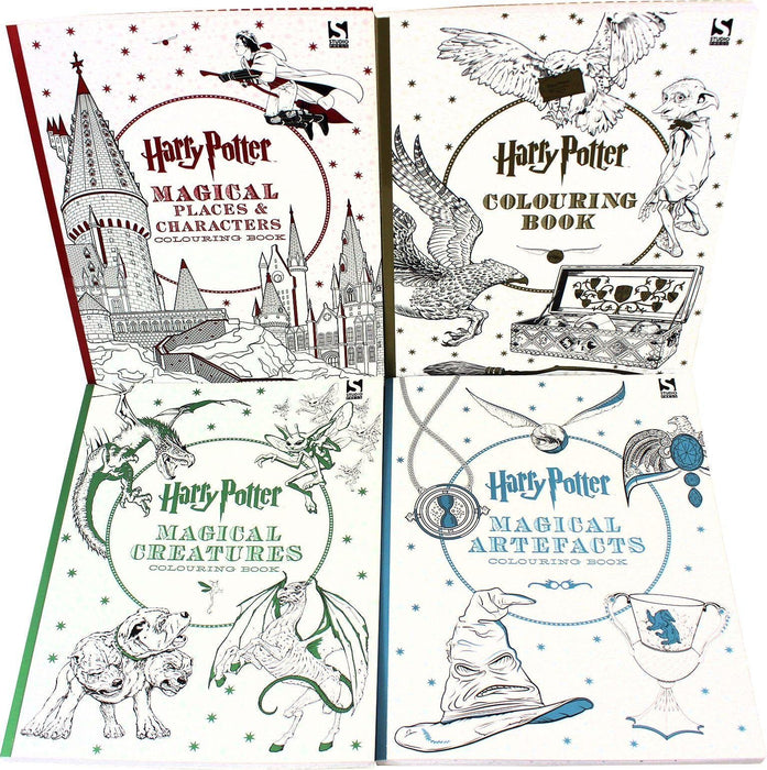 Harry Potter 4 Colouring Books Collection Set Paperback Warner Bro Books2door