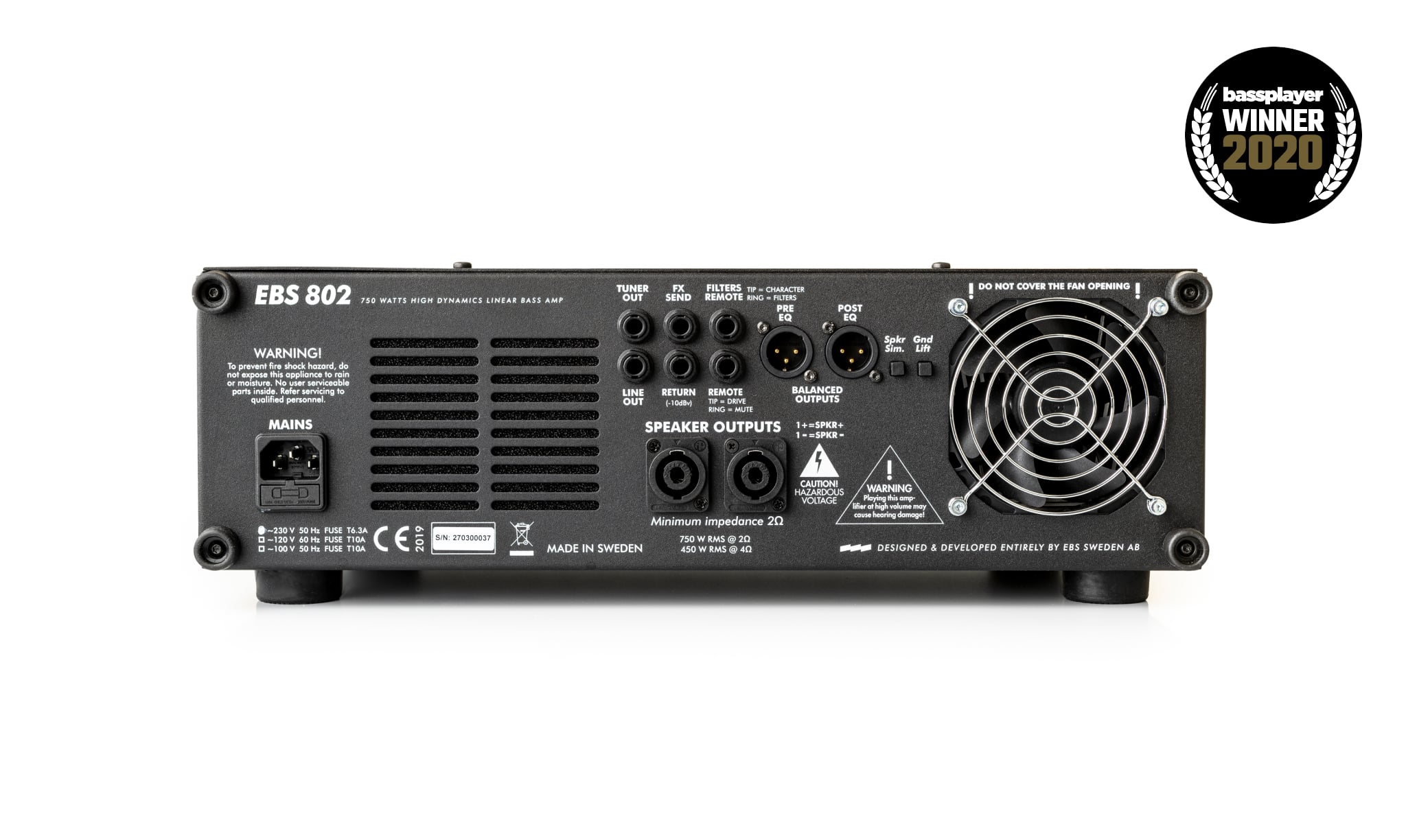 EBS 802 Amplifier Back