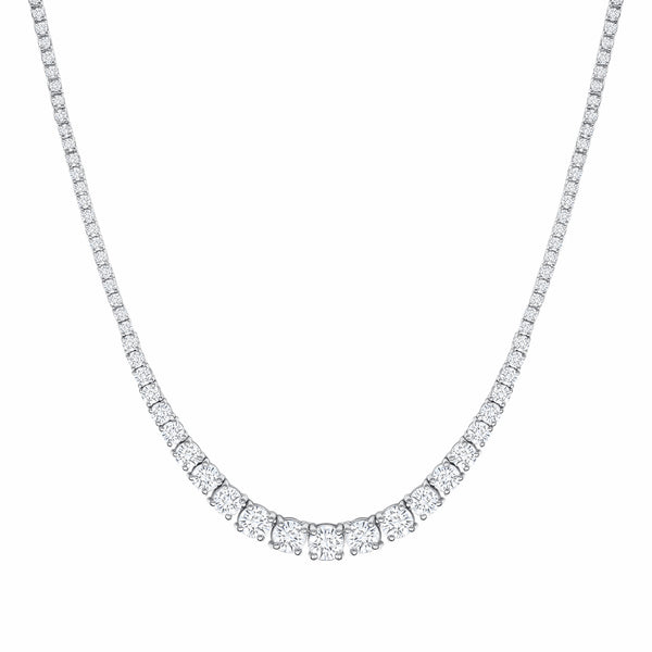 3mm Round 18 ctw Moissanite 3-Prong Tennis Necklace 20