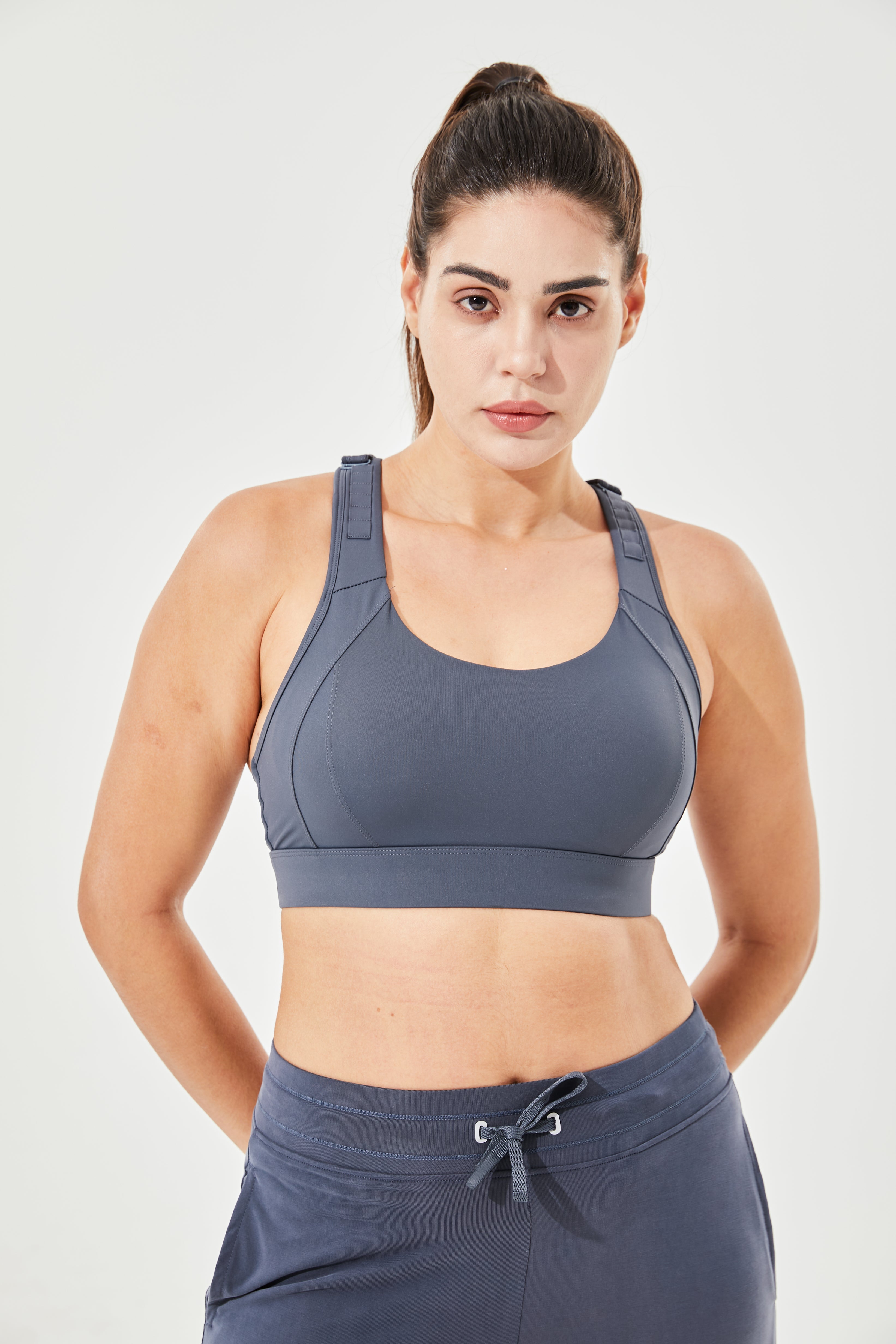 Buy 1, Get 1 Free - High Impact Adjustable Spirited Running Sports Bra With Moulded Cups & Clasp (Up to 5XL) - Gymwearmovement product image