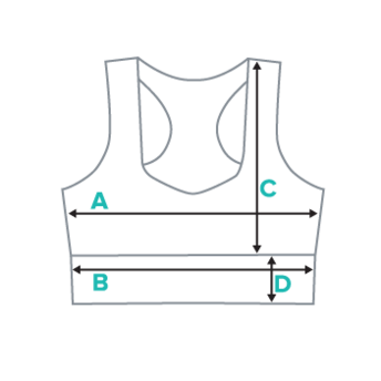 SPARK sports bra garment measurement 