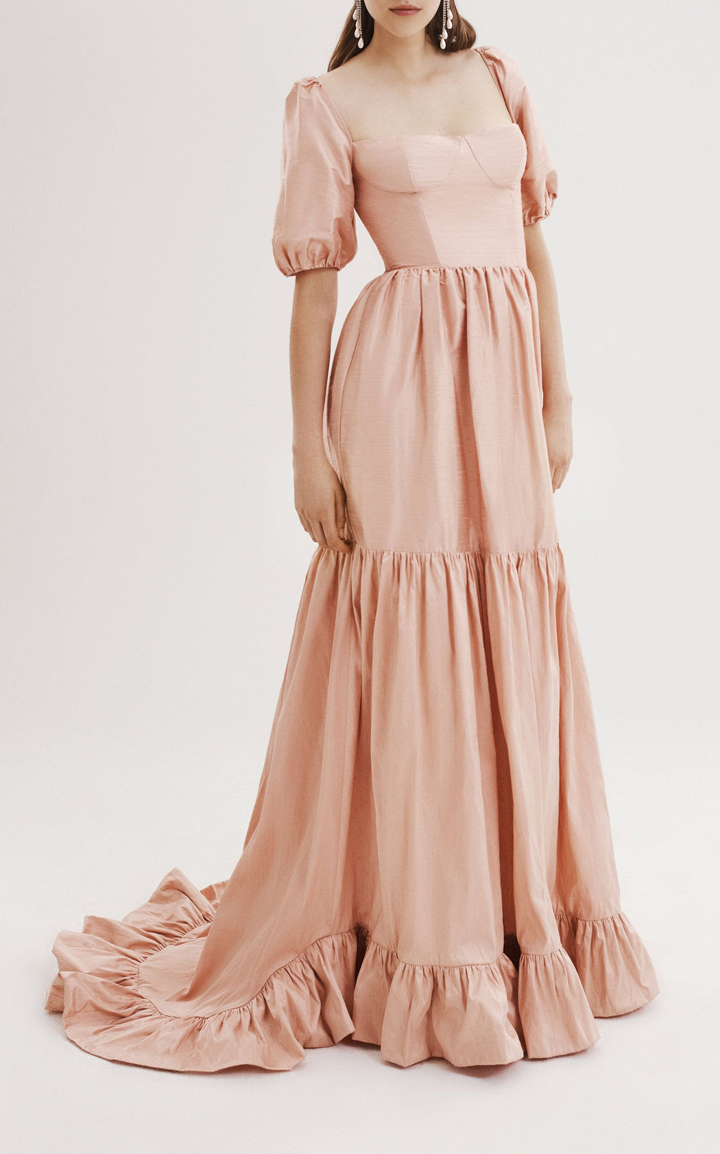 pink silk gown