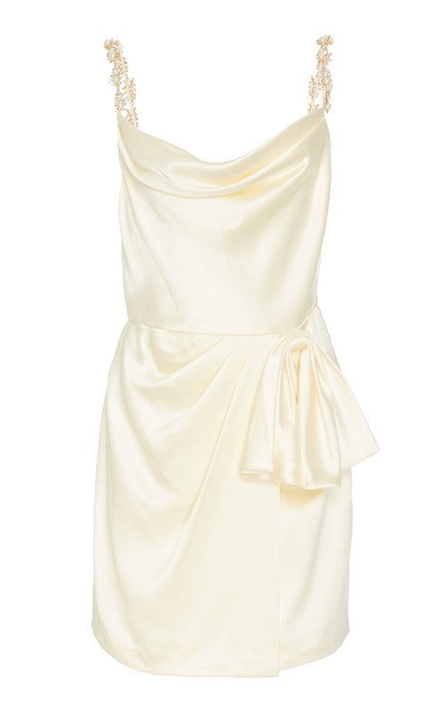 silk white mini dress