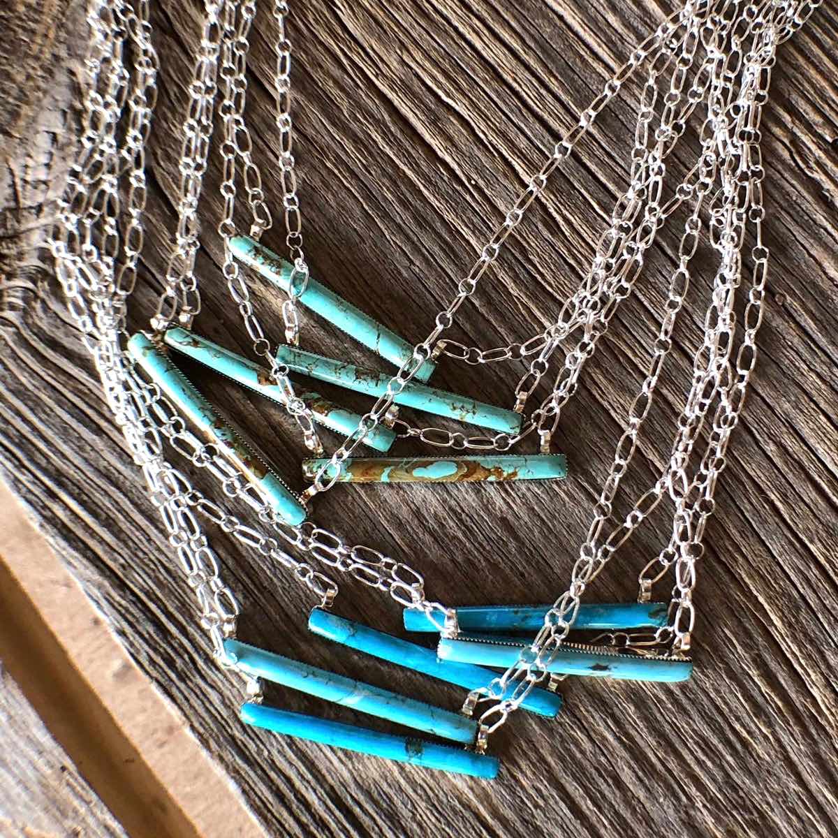 genuine turquoise bar necklace