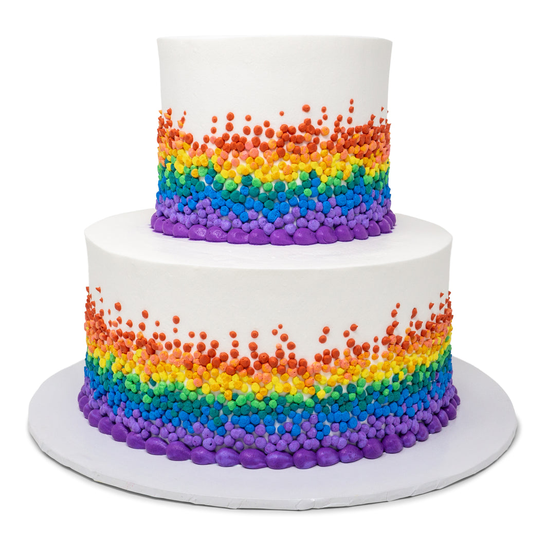 Colorful Lots of Dots 2 Tier Cake | Customizable Color Options ...