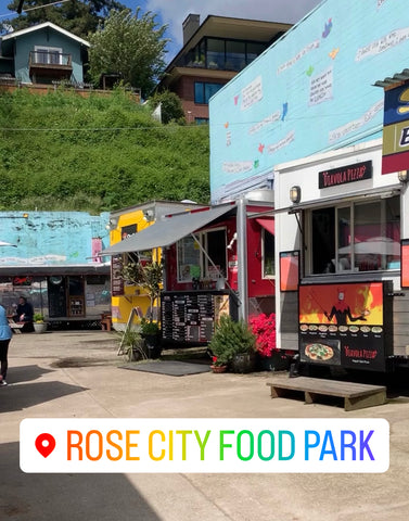 Food Trucks at Rose City Food Park - vegan friendly food in Portland, Oregon