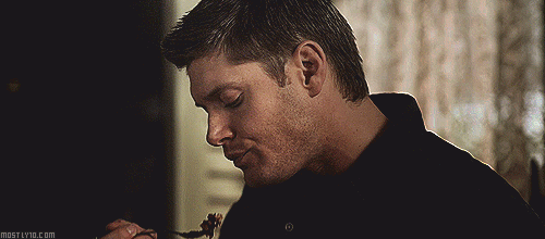 Dean from Supernatual Eating Pie