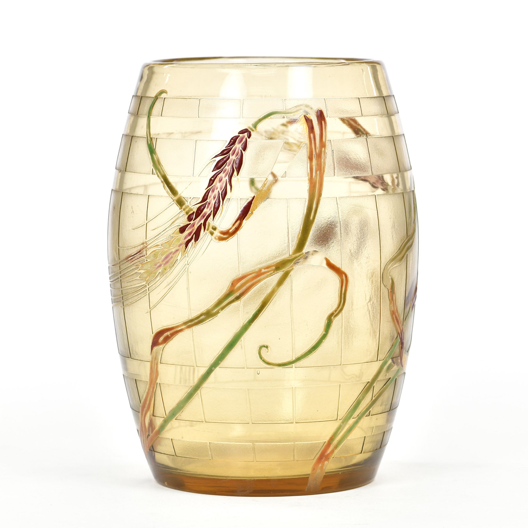 Nature-inspired landscapes etched onto Gallé glass art