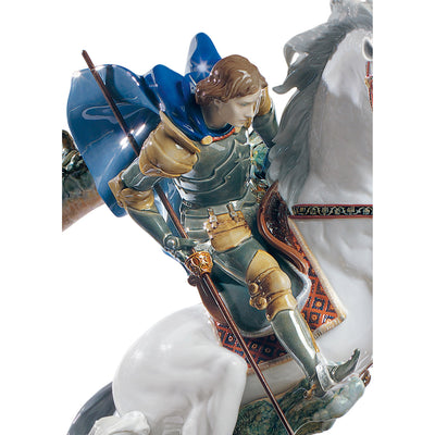 Image 3 Lladro Saint George and The Dragon Sculpture. Limited Edition - 01001975