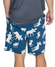 Load image into Gallery viewer, Blue Classic Moose Men&#39;s Pajama Shorts
