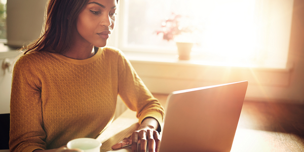 woman using laptop