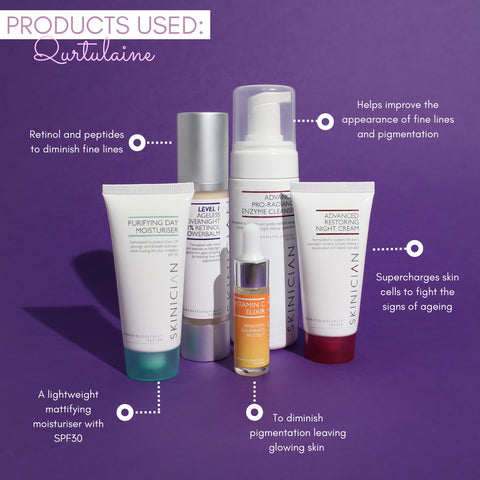 image of products Qurtulaine used in her routine