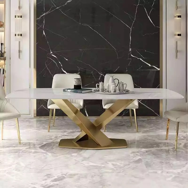 white and gold kitchen table