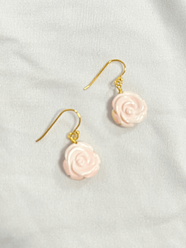 Powder Pink Rose Earrings