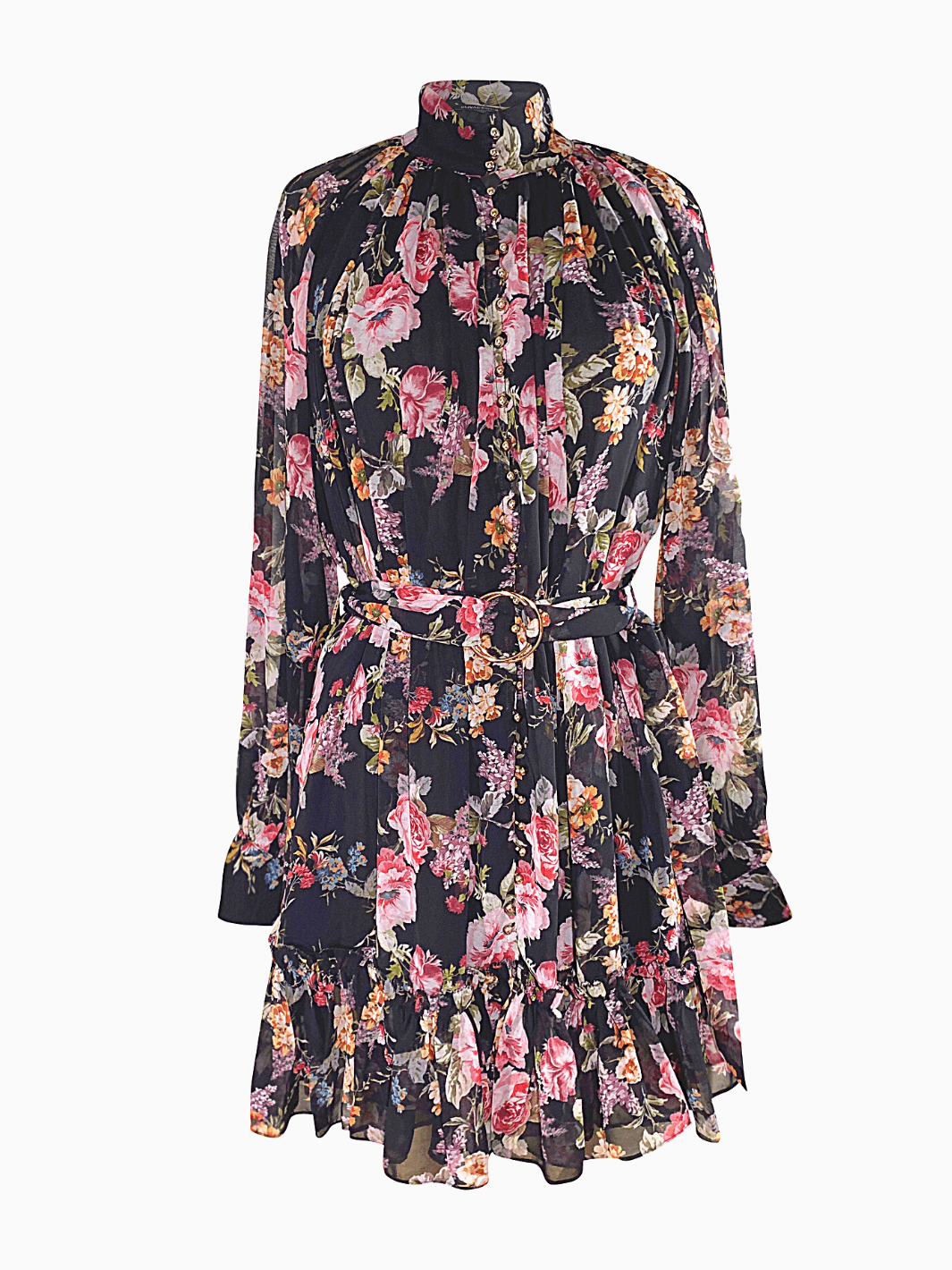 Women Black Floral Mini Dress Long Sleeves – Tiana Bay