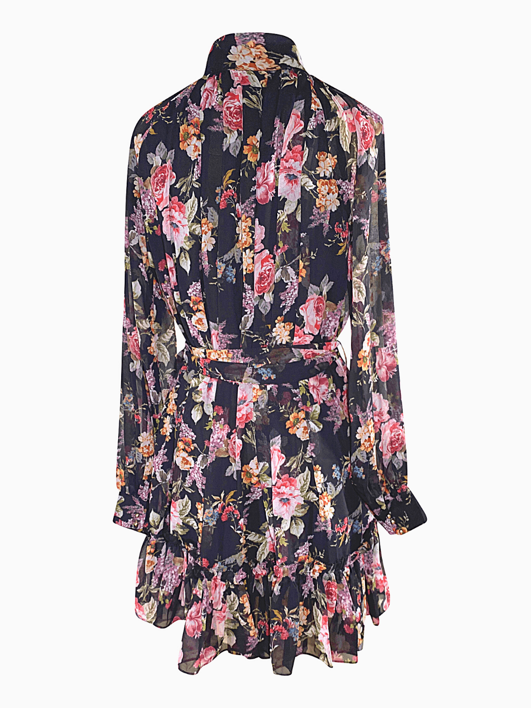 Women Black Floral Mini Dress Long Sleeves – Tiana Bay