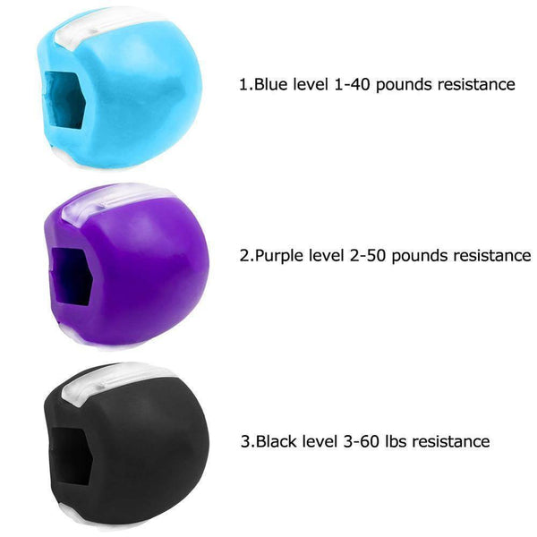 jaw exercise ball - before and after