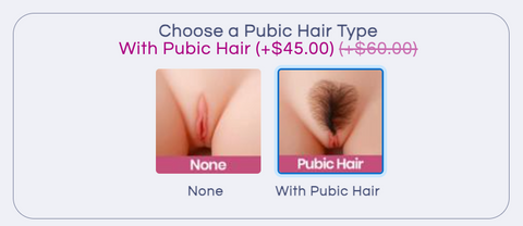 Choose a pubic Hair Type for the sex doll