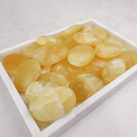 Lemon Calcite Palm Stones