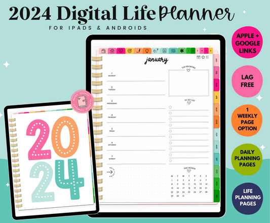 2024 Neutral Digital Life Planner