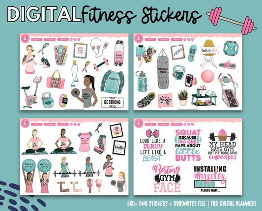 Weekly Workout Habit Tracker Planner Stickers, Skinny Header Planner  Stickers, Gym Workout Habit Tracker Stickers. F-111