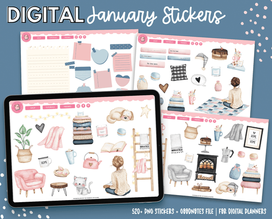 Winter Digital Stickers – Paper Hearts Planner Co.