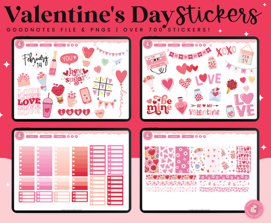 Valentine's Day Digital Stickers, Set 1
