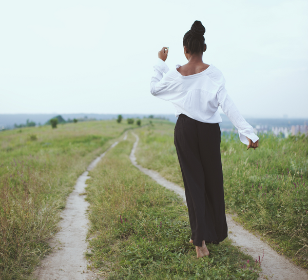 black woman wellness walk lifestyle