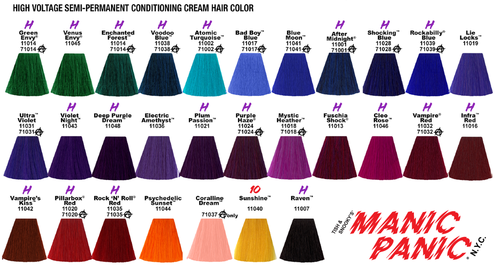 Verrassend Swatch Charts - Manic Panic Hair Color Charts– Tish & Snooky's IR-01