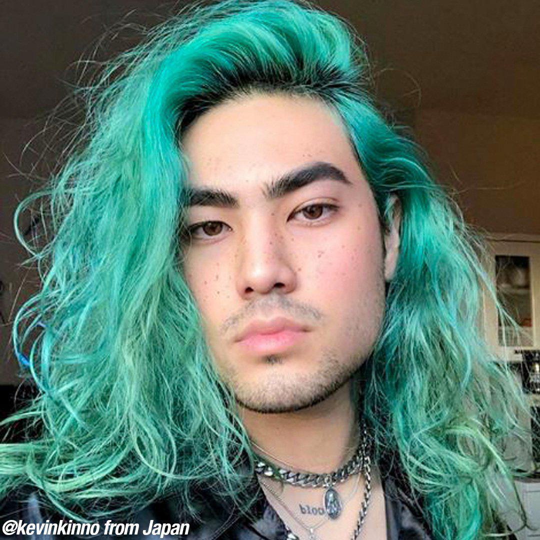 Any idea what colors I can mix to try and achieve this dark teal  Turquoise  hair Teal hair color Green hair