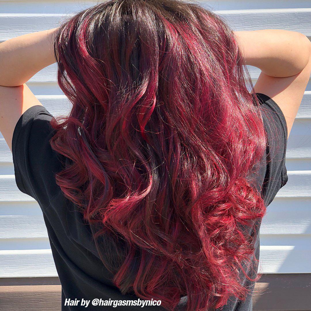 red dye on light brown hair