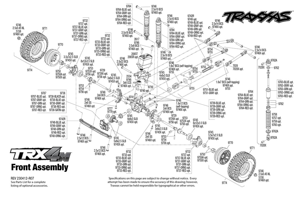 Exploded View 97074-1 Ford Bronco Front Assembly