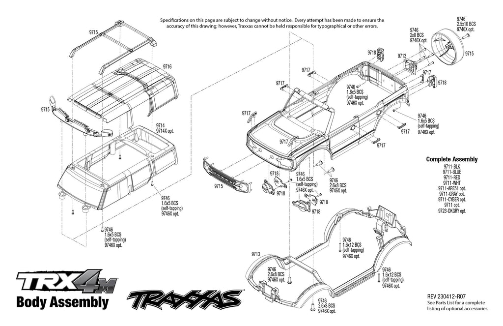 Exploded View 97074-1 Ford Bronco Body Assembly