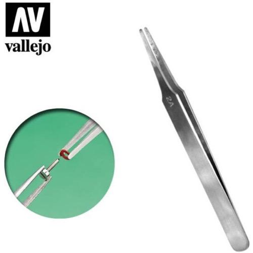 Vallejo T12003 Straight Fine Tweezers (120 mm) - Crazy Model Trains