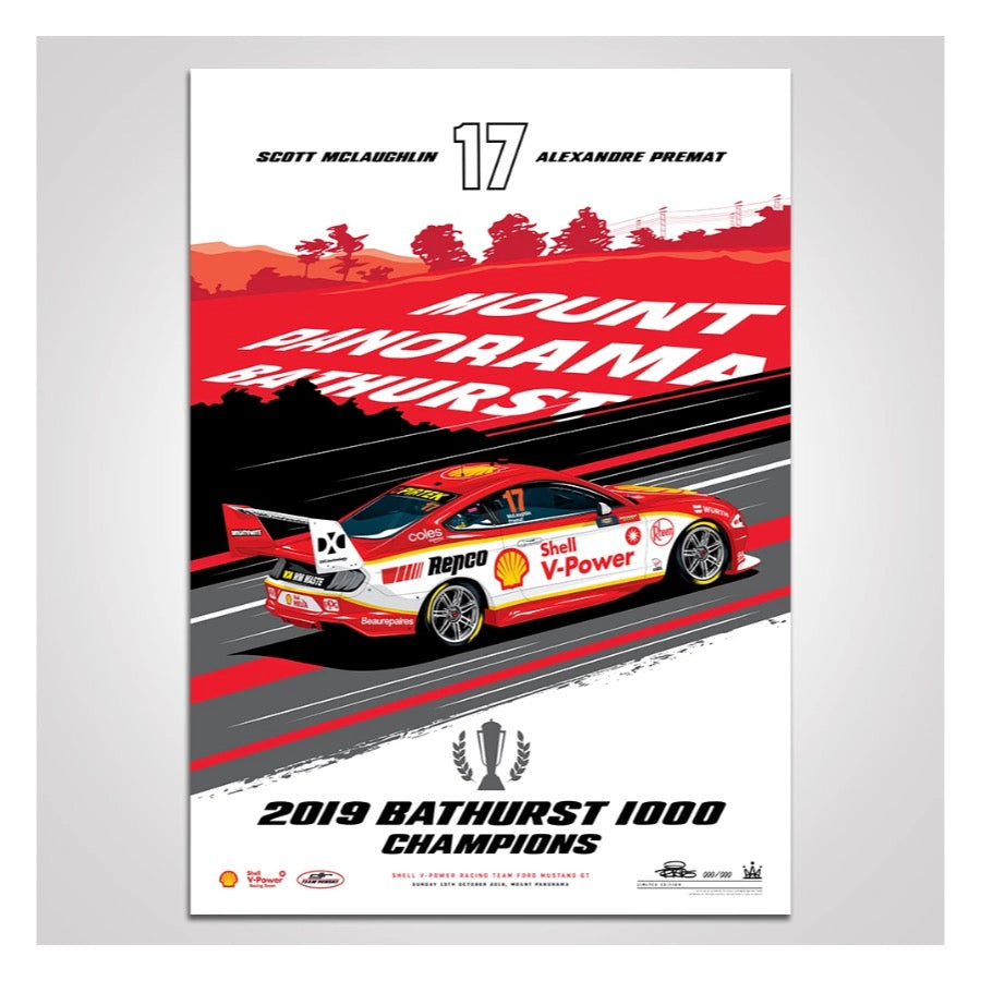 Authentic Collectables Shell V-Power Racing Team 2019 Bathurst 1000 Champions Limited Edition Illustrated Print