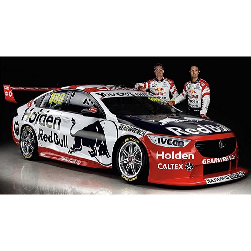 Classic Carlectables 1/18 Red Bull Racing Jamie Whincup & Craig Lowndes 2019 Holden 50th Anniversary Retro Bathurst Livery