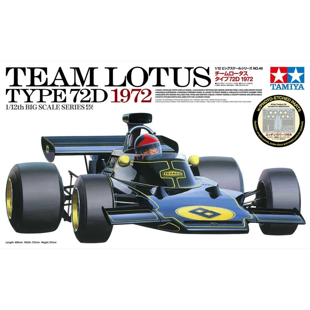 Tamiya 12046 1/12 Team Lotus Type 72D 1972 with Photo Etched Parts