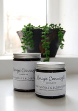 Load image into Gallery viewer, Honeysuckle &amp; Elderflower Soy Candles in Amber Jars