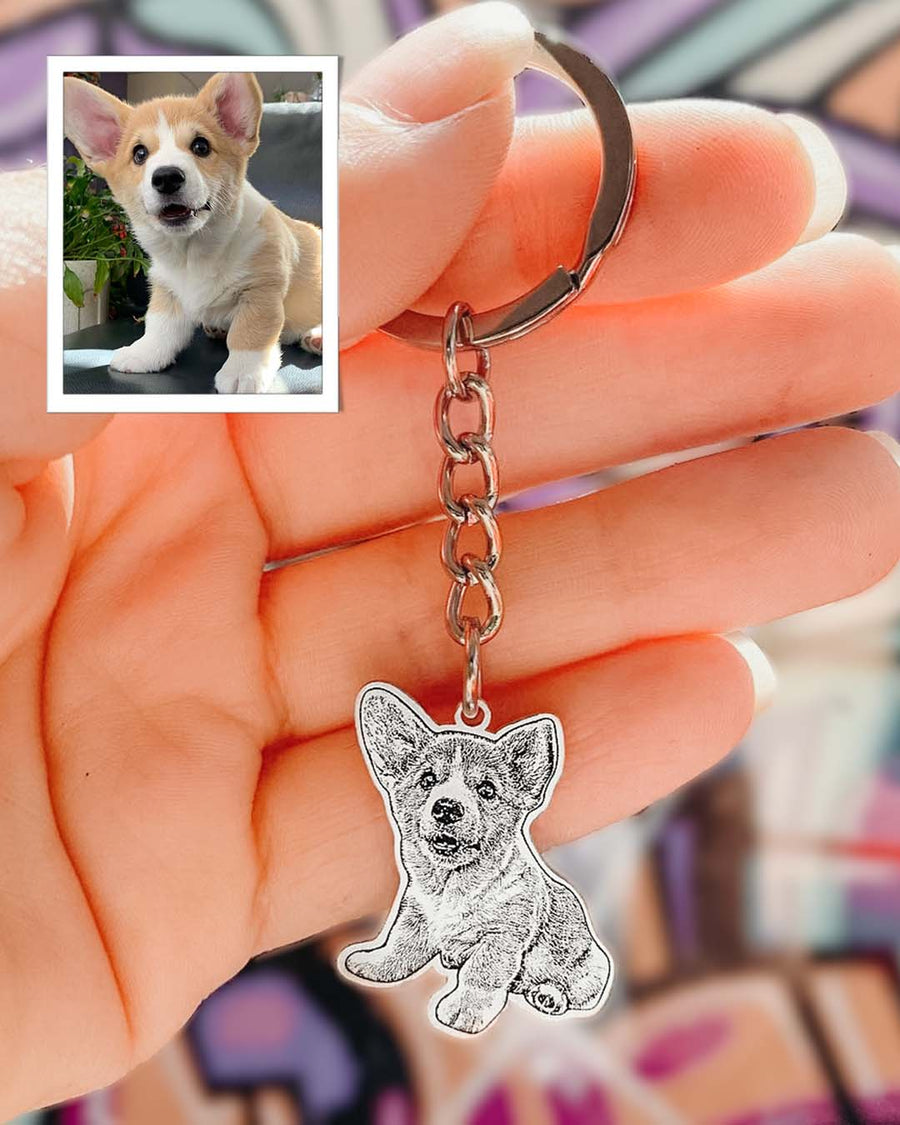 Personalized Dog Photo Engraved Keychain - A Perfect Keepsake