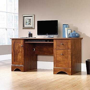 Realspace Outlet Dawson 60 W Computer Desk Brushed Maple Office