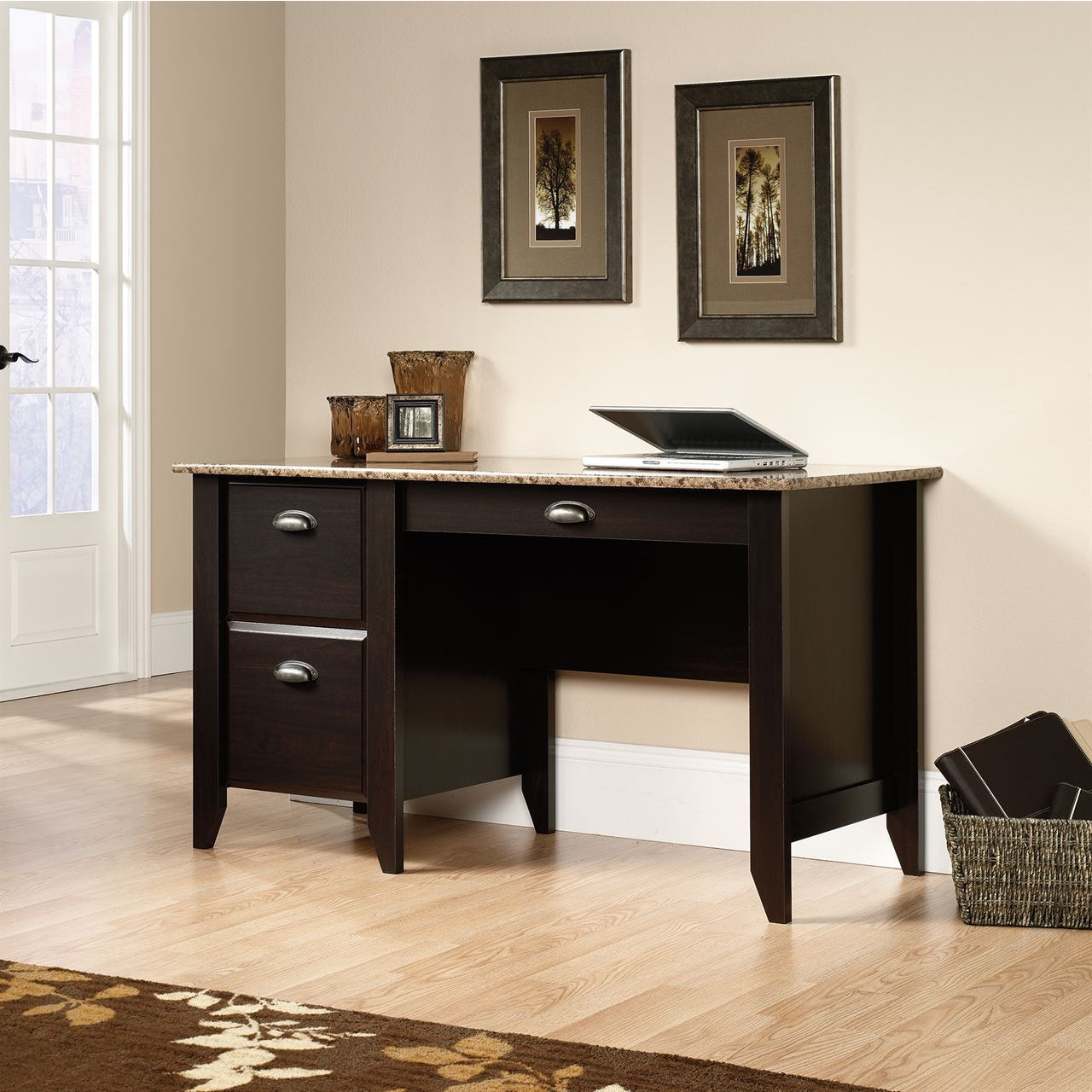 Sauder Outlet Samber Desk Granite Jamocha Wood Office Furniture