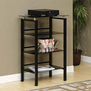 Realspace Outlet Lake Point 38 H 3 Shelf Glass Metal Bookcase