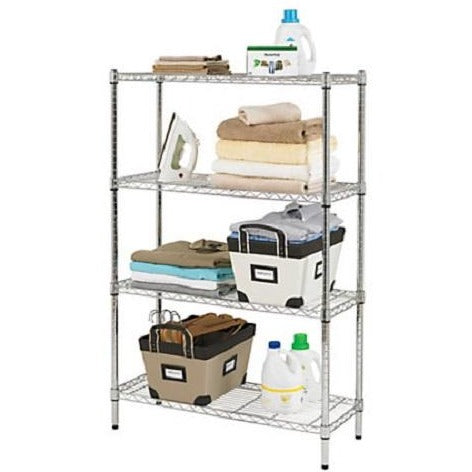 Pull-Out Closet Baskets, 18W x 14D x 7H, Chrome Wire (Clearance Item)