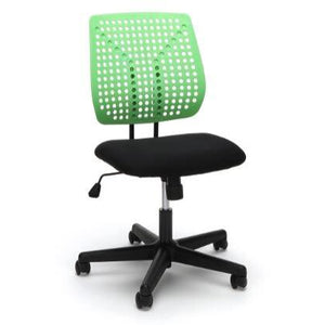 Armless Task Chair Seats Green Gray Red And White Office