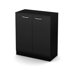 South Shore Axess Small 2-Door Storage Cabinet, Pure Black