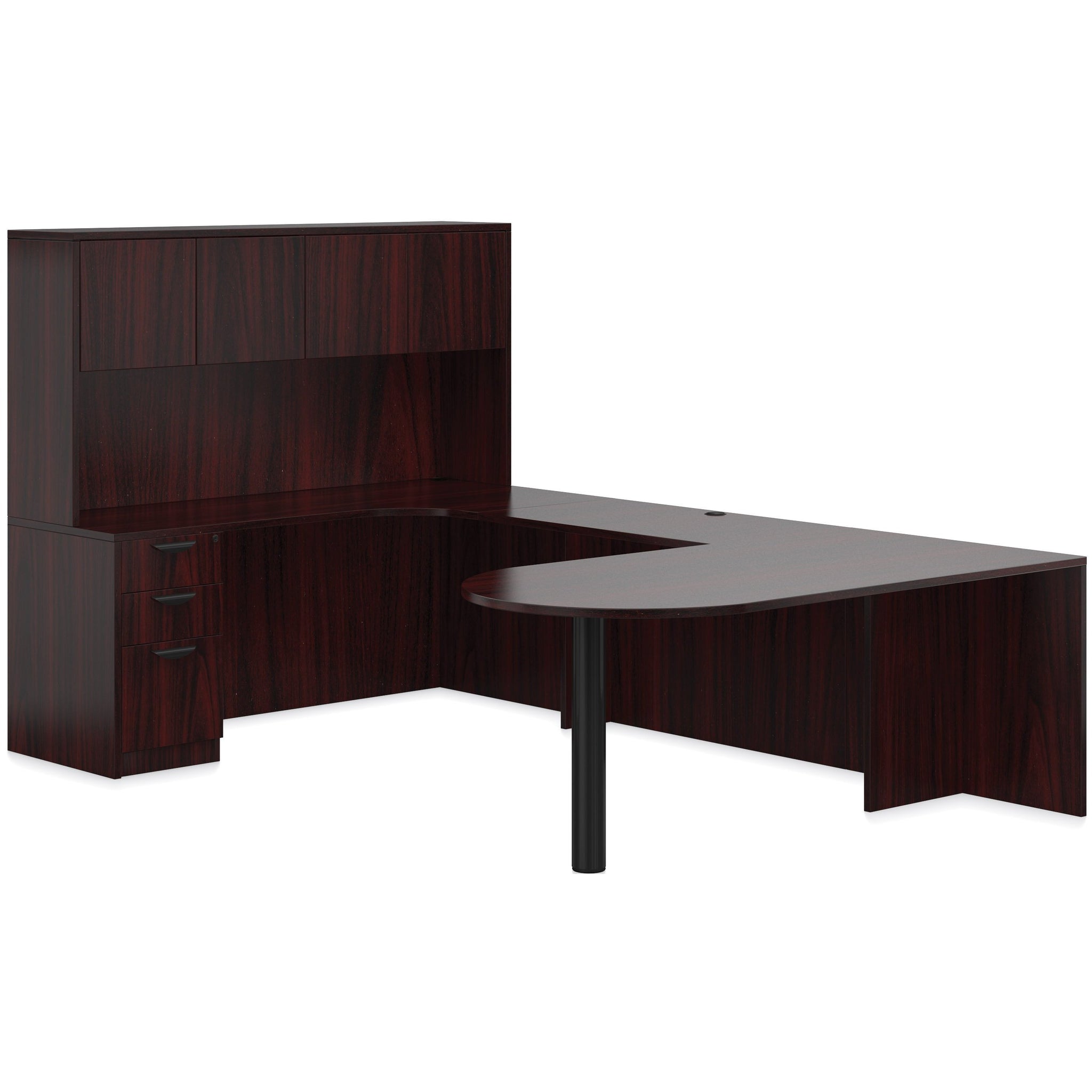 Preva U Shaped Desk With Hutch Bullet End Table Office Furniture